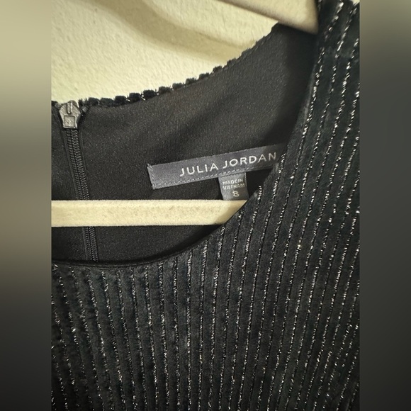 Julia Jordan Velour Metallic Stripe Elegant Sheath Dress Size 8 NEW WITH TAG! - Picture 6 of 8